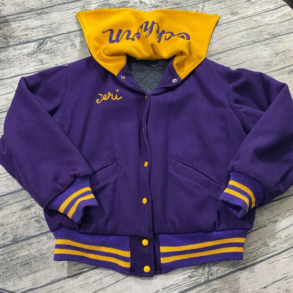 Ripon Vtg 50s Award Jacket Zip Hood Snap Chain Stitched Elkhorn‎ Wool (Fits M/L)